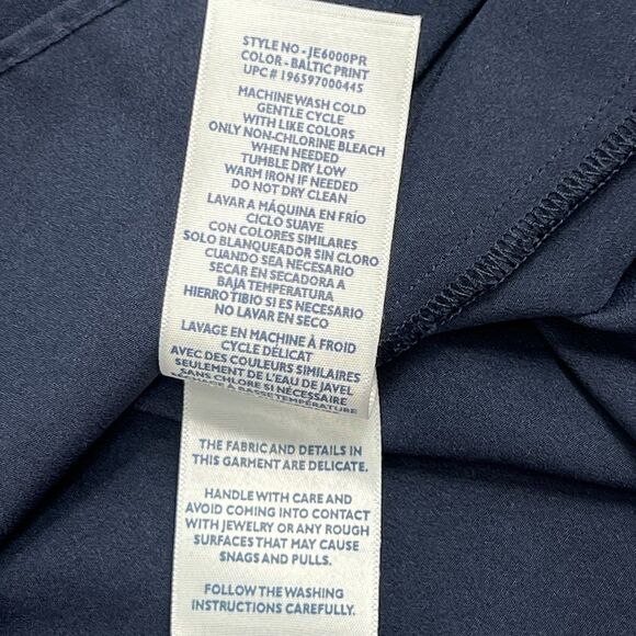 Joie Blue Baltic Print Sleeveless Ruffle Neck Keyhole A-Line Mini Dress Large - Picture 11 of 11